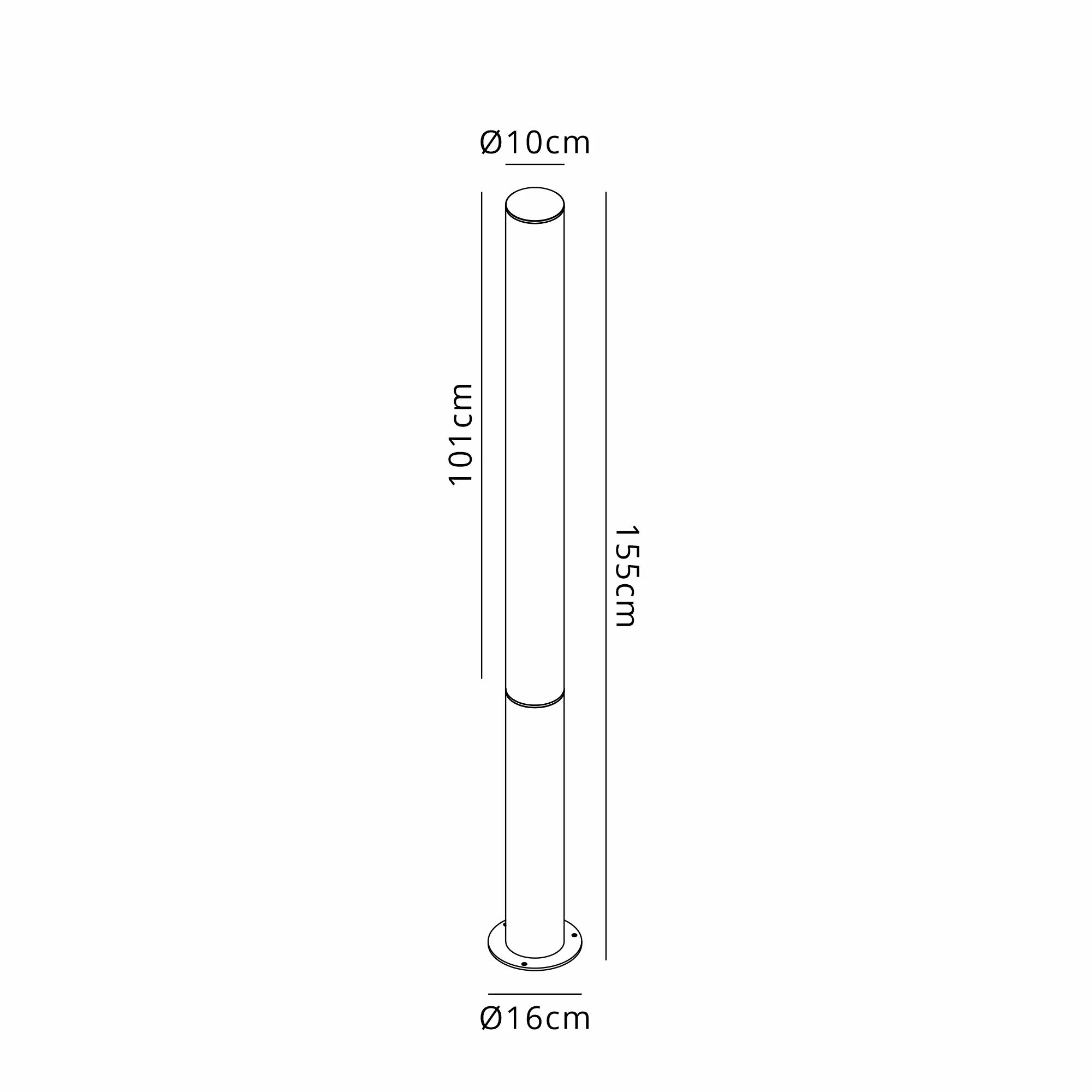 M9282  Gant 155cm Bollard 32W LED 3000K IP65 Rust Brown